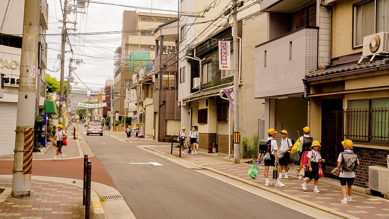 primary school student, street, japan, japan, japan, japan, japan, japan