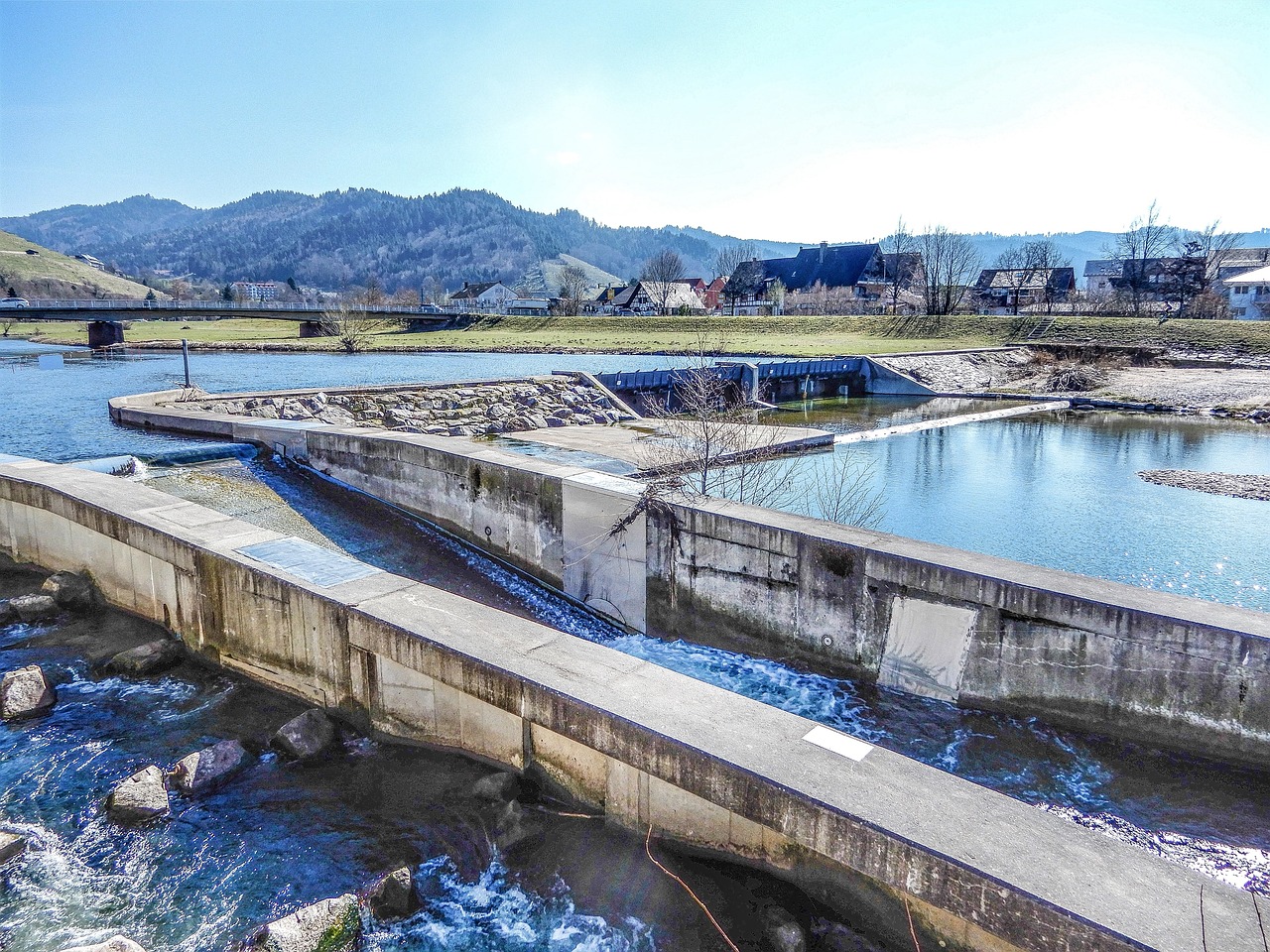 waters, reservoir, industry, wastewater, flow, reflection, travel, mill, pool, lake, architecture, city, horizontal, nature, heaven, tank, hygiene, sightseeing, environment