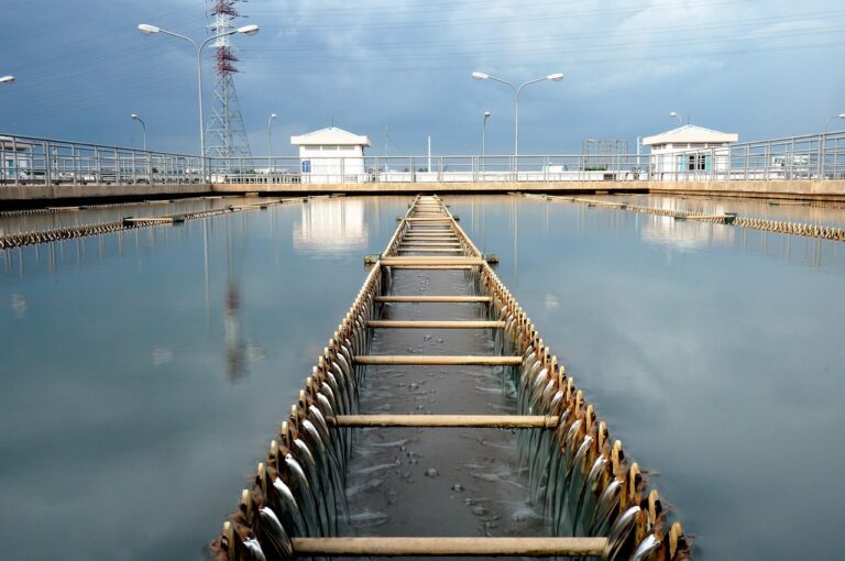 sedimentation basin, treated water plant, thuduc, hochiminh city, vietnamese, clear water, saigon, landscape