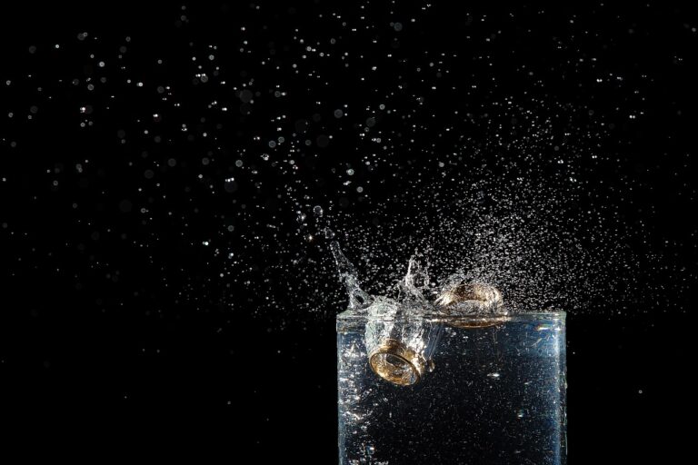 rings, splash, submerged, marriage, water, wedding ring, nature, black water, black wedding