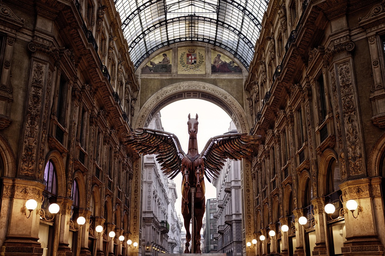 milan, pegasus, gallery, the statue, vittorio emanuele ii, milan, milan, milan, milan, milan