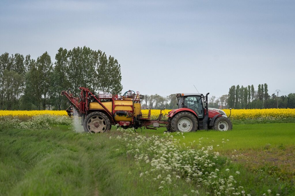 agriculture, tractor, farming, agricultural vehicle, landscape, spraying machine, farmer, rapeseed flowers, rapeseed field, weed killer, spraying, tillage, field, countryside, agriculture background, agricultural wallpaper, agriculture, agriculture, agriculture, agriculture, agriculture