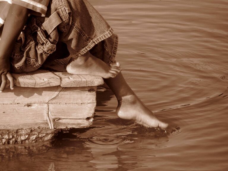 toe in water, foot in water, water, child, boy, playing in water, nature, toes, foot, feet, brown water