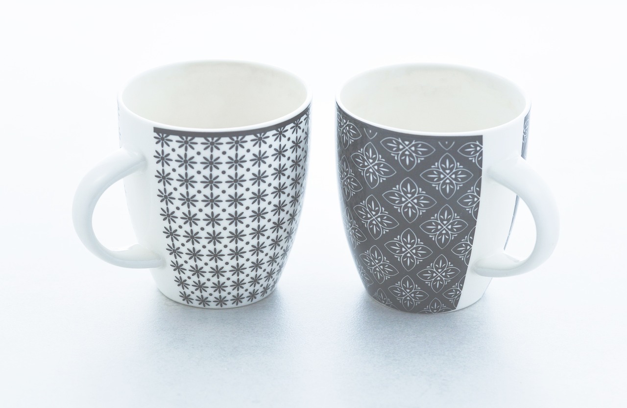 cups, faded, bleached, light, space, soft, pastel