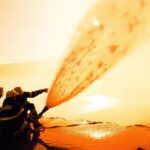 fire fighters, water, pump, water jet, water pump, firefighters, mission, exercise, fire fighting, delete exercise, helmet, nature, attack troop, fire service, protective suit, clear, equipment