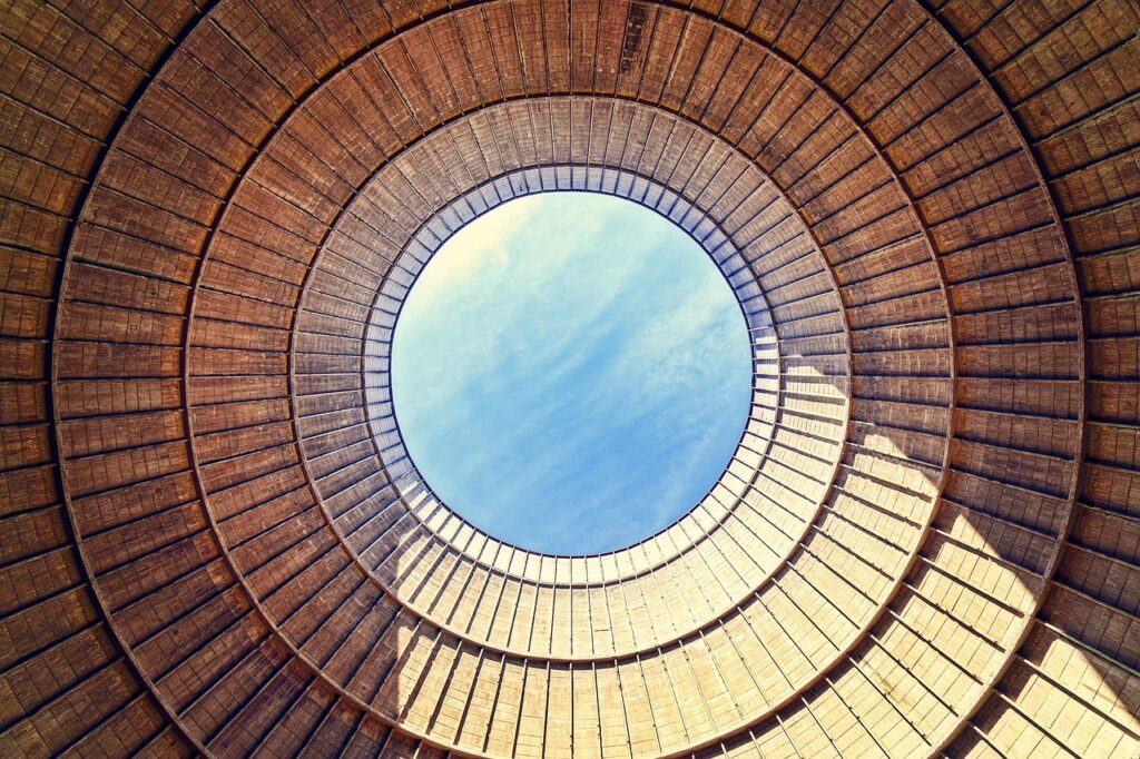 cooling tower, concrete, perspective, heaven, architecture, power plant, abandoned, past, high, lost places, round, hole, cooling tower, power plant, power plant, past, past, hole, hole, hole, hole, hole