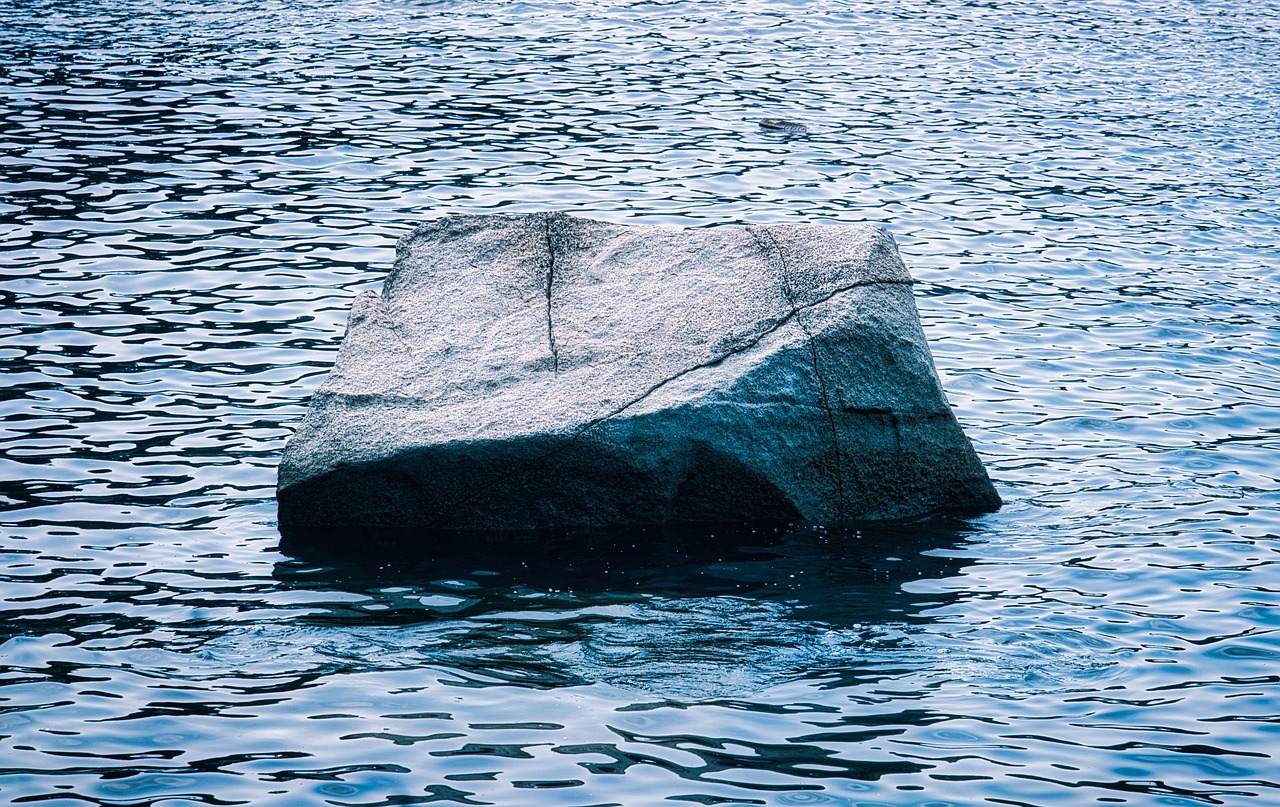 sea, stone, nature, seawater, crack, hard, rock, water